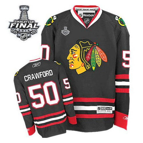 Corey Crawford #50 Black 2015 Stanley Cup Alternate Jersey