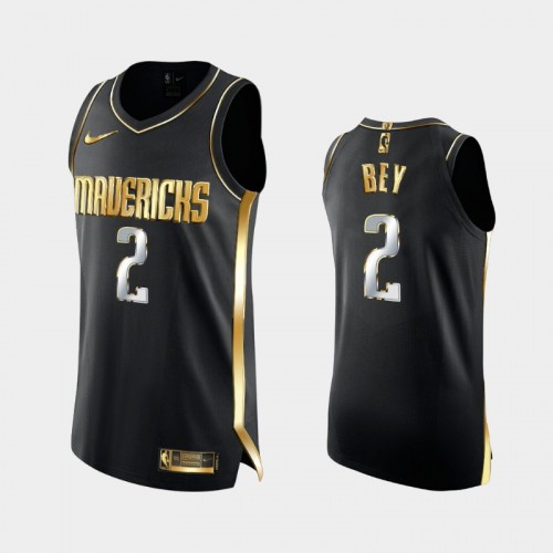 Men's Dallas Mavericks #2 Tyler Bey Black Authentic Golden Jersey
