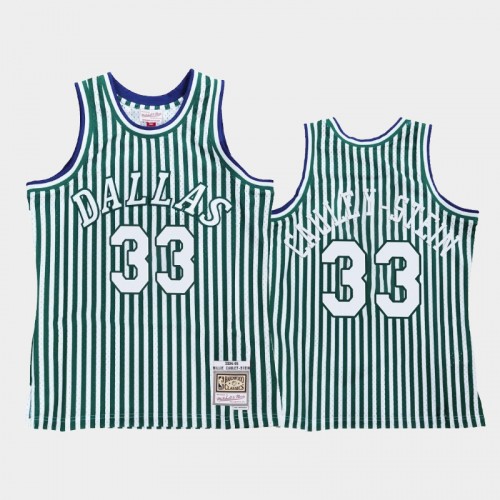 Dallas Mavericks #33 Willie Cauley-Stein Striped Green 1994-95 Jersey