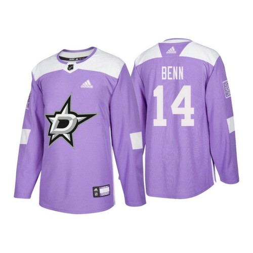 #14 Jamie Benn Purple 2018 Authentic Hockey Fights Cancer Jersey