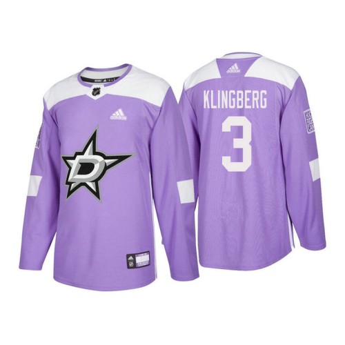 #3 John Klingberg Purple 2018 Authentic Hockey Fights Cancer Jersey
