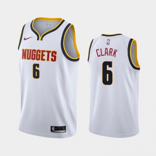 Men's Denver Nuggets Gary Clark #6 2021 Association White Jersey