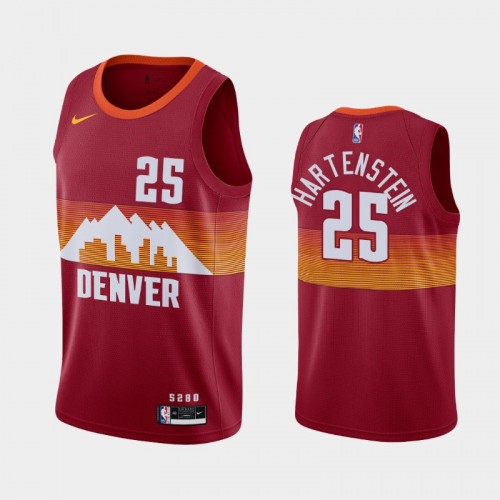 Men's Denver Nuggets #25 Isaiah Hartenstein 2020-21 City Red Jersey