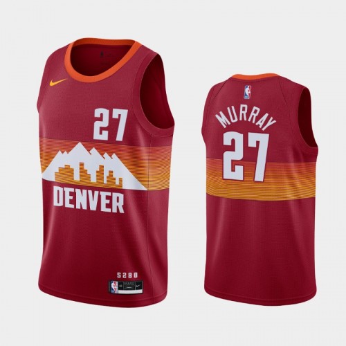 Men's Denver Nuggets #27 Jamal Murray 2020-21 City Red Jersey