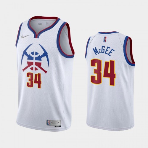 Men's Denver Nuggets JaVale McGee #34 2021 Earned White Jersey