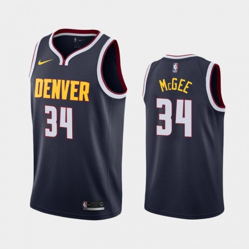 Men's Denver Nuggets JaVale McGee #34 2021 Icon Navy Jersey