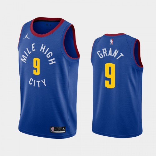 Men's Denver Nuggets #9 Jerami Grant 2020-21 Statement Blue Jersey