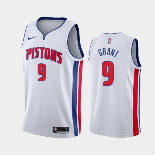 Men's Detroit Pistons Jerami Grant #9 2020-21 Association White Jersey