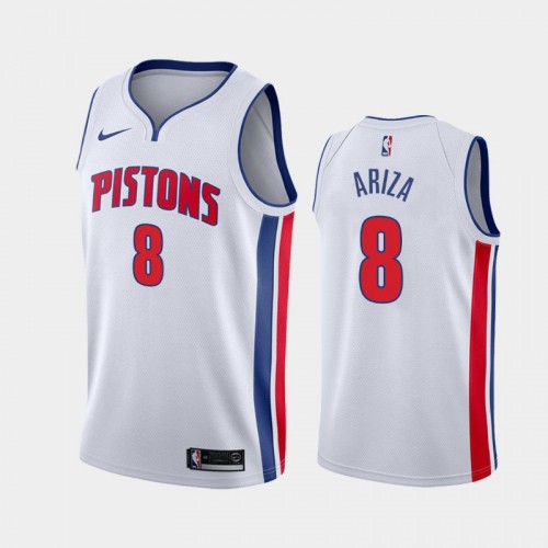 Men's Detroit Pistons Trevor Ariza #8 2020-21 Association White Jersey