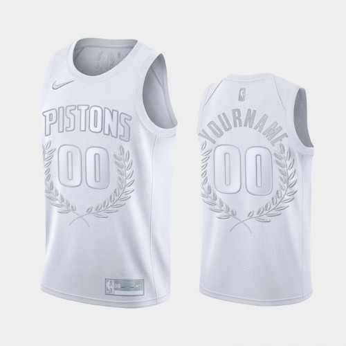 Custom #00 Glory Awards Detroit Pistons Glory Limited White Jersey