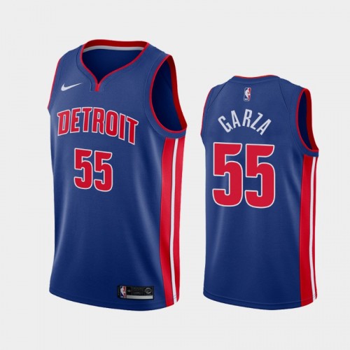 Detroit Pistons Luka Garza Men #55 Icon Edition Blue Jersey