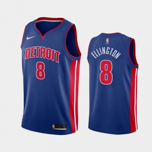 Men's Detroit Pistons #8 Wayne Ellington 2020-21 Icon Blue Jersey