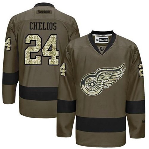 Chris Chelios #24 Green Camo Player Jersey