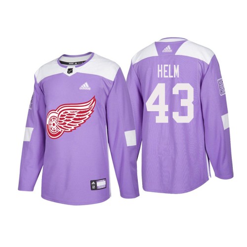 #43 Darren Helm Purple 2018 Authentic Hockey Fights Cancer Jersey