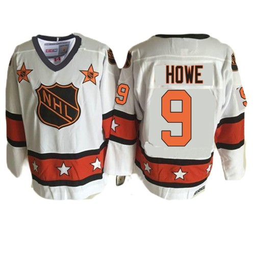 #9 Gordie Howe White 1981 ALL Star Throwback Jersey