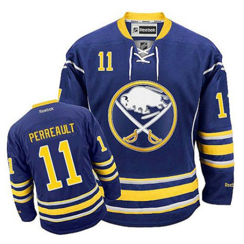 Gilbert Perreault #11 Navy Blue Home Jersey