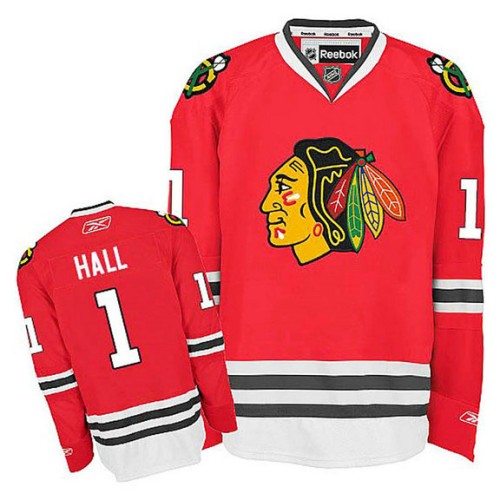 Glenn Hall #1 Red Home Jersey