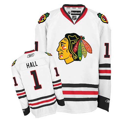 Glenn Hall #1 White Away Jersey