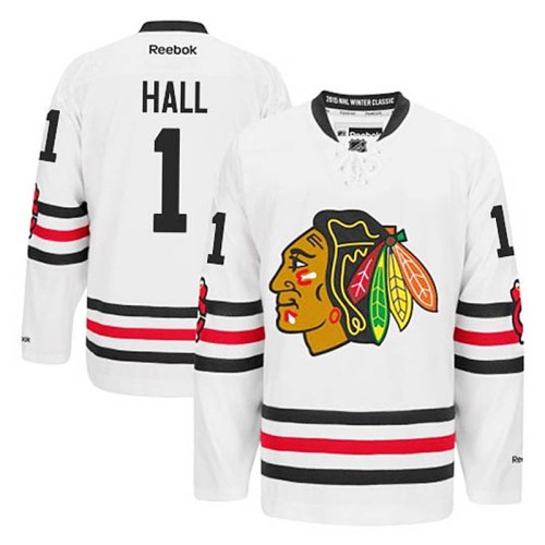 Glenn Hall #1 White 2015 Winter Classic Jersey