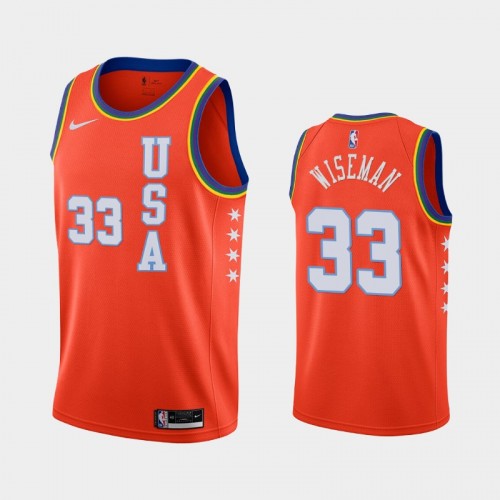 Men's James Wiseman #33 2021 NBA Rising Star USA Team Orange Jersey