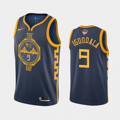 Men's Golden State Warriors #9 Andre Iguodala Navy 2019 NBA Finals City Jersey