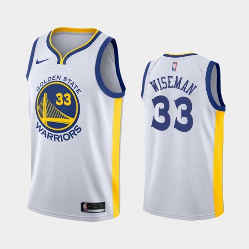 Men's Golden State Warriors James Wiseman #33 Association 2020 NBA Draft First Round Pick White Jersey