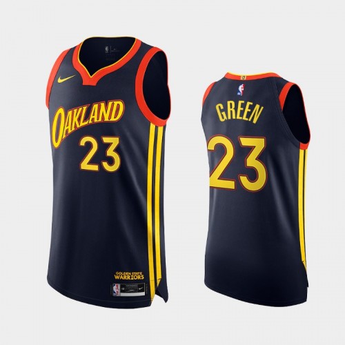 Men Golden State Warriors Draymond Green #23 2020-21 Authentic City Edition Player Navy Jersey