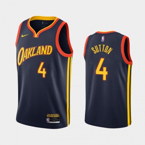 Men's Golden State Warriors #4 Dwayne Sutton 2020-21 City Navy Jersey