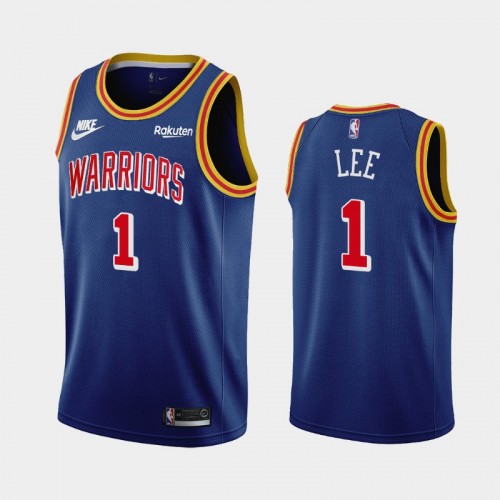 Golden State Warriors Damion Lee 75th anniversary Classic Edition Swingman Blue Jersey