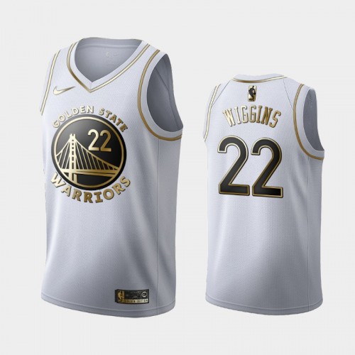 Men's Golden State Warriors #22 Andrew Wiggins White Golden Edition Jersey