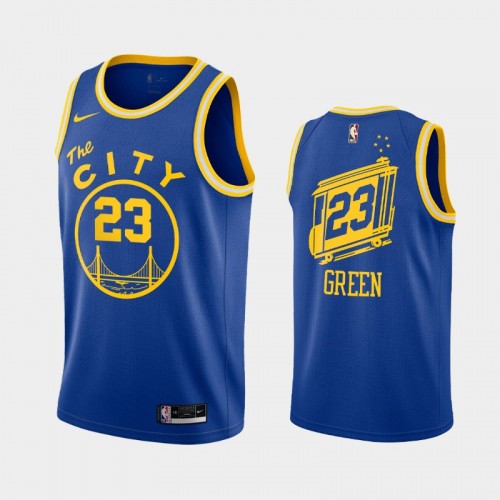 Men's Golden State Warriors #23 Draymond Green 2020-21 Hardwood Classics Blue Jersey