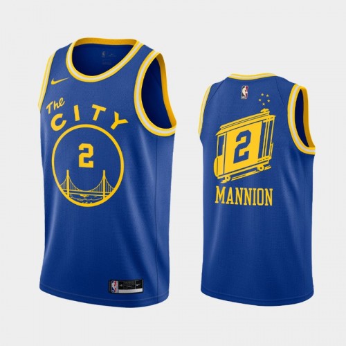 Men's Golden State Warriors Nico Mannion #2 Hardwood Classics 2020 NBA Draft Blue Jersey