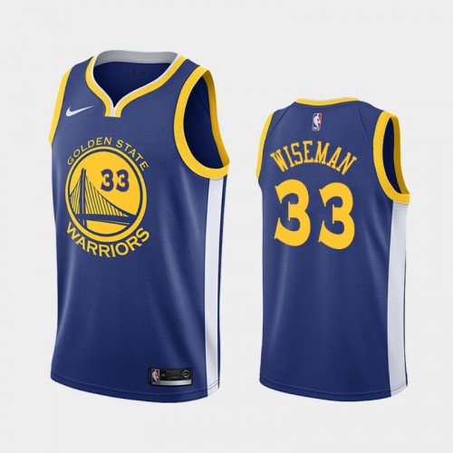 Men's Golden State Warriors James Wiseman #33 Icon 2020 NBA Draft First Round Pick Blue Jersey