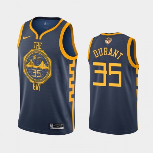Men's Golden State Warriors #35 Kevin Durant Navy 2019 NBA Finals City Jersey