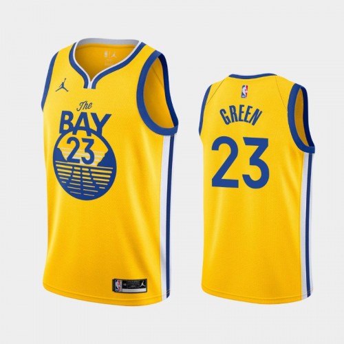 Men's Golden State Warriors #23 Draymond Green 2020-21 Statement Gold Jersey