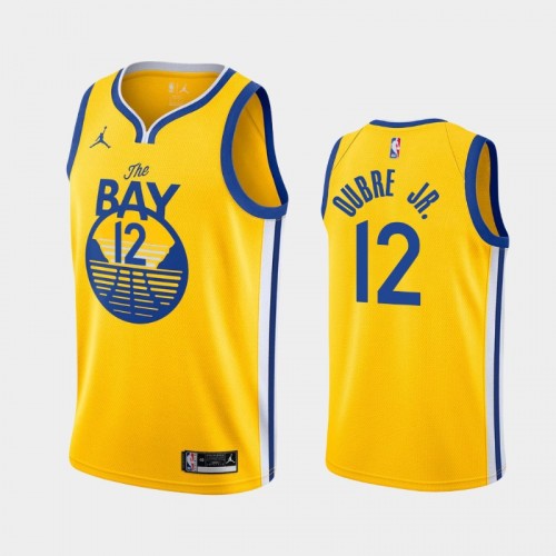 Men's Golden State Warriors #12 Kelly Oubre Jr. 2020-21 Statement Gold Jersey