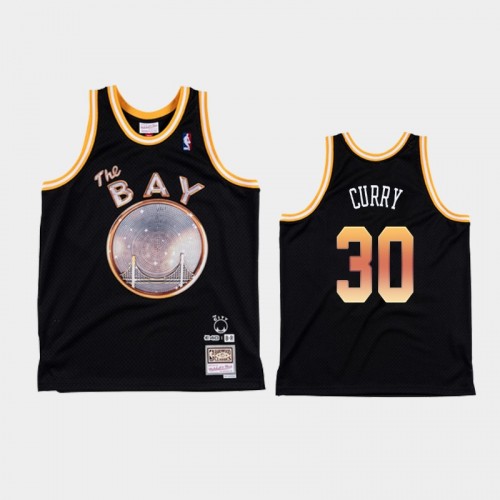 Men's Golden State Warriors #30 Stephen Curry Black NBA Remix Jersey - E-40