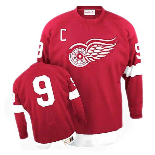 Gordie Howe #9 Red Throwback Jersey