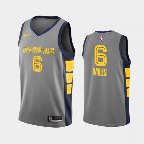 Memphis Grizzlies City #6 C.J. Miles Gray 2019 season Jersey
