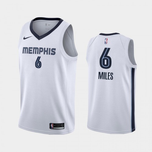 Memphis Grizzlies Association #6 C.J. Miles White 2019 season Jersey