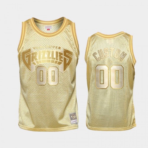 Limited Gold Memphis Grizzlies #00 Custom Midas SM Jersey