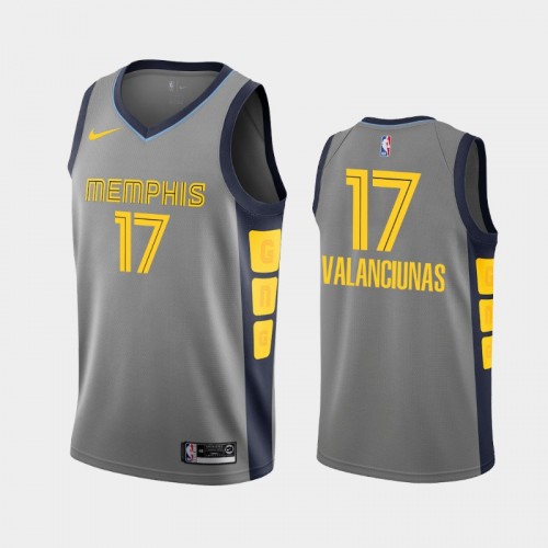 Memphis Grizzlies City #17 Jonas Valanciunas Gray 2019 season Jersey