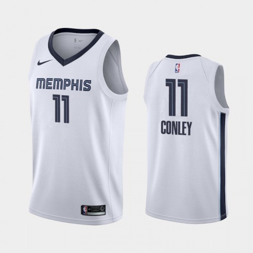Memphis Grizzlies Association #11 Mike Conley White 2019 season Jersey