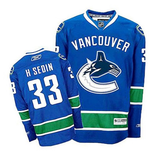 Henrik Sedin #33 Navy Blue Home Authentic Jersey