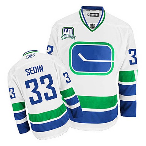 Henrik Sedin #33 White 40th Anniversary Alternate Authentic Jersey
