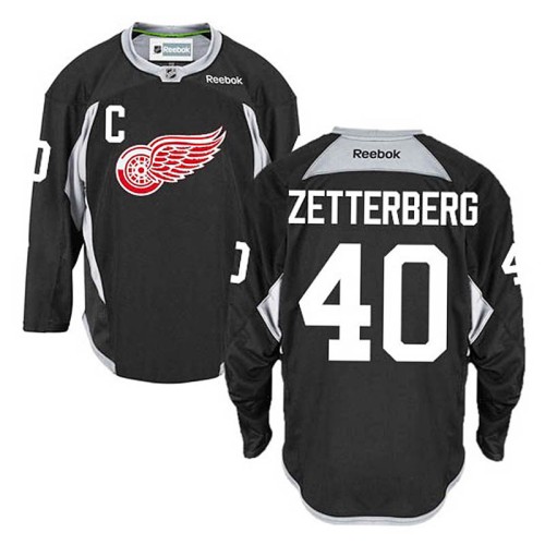Henrik Zetterberg #40 Black Practice Jersey