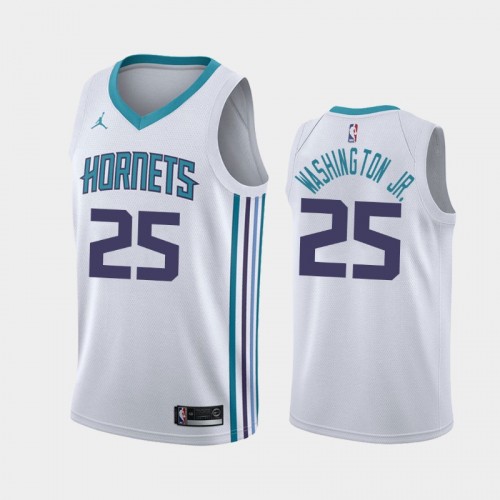 Charlotte Hornets Association #25 P.J. Washington White 2019 NBA Draft Jersey