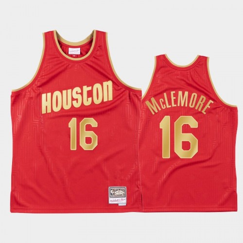 Men's Houston Rockets #16 Ben McLemore Red 2020 Chinese New Year Hardwood Classics Jersey