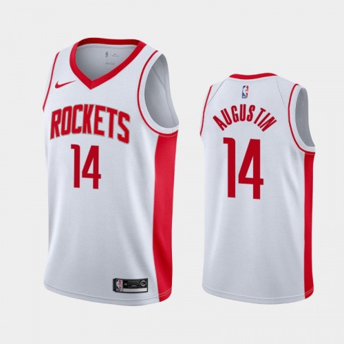 Men's Houston Rockets #14 D.J. Augustin 2021 Association White Jersey