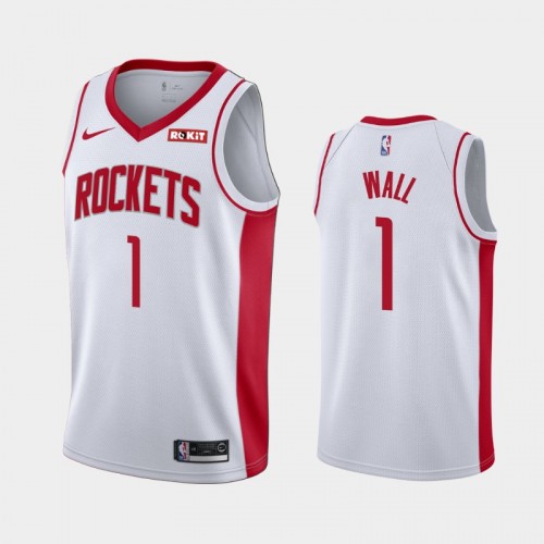 Men Houston Rockets John Wall #1 2020-23 Association 2020 Trade White Jersey